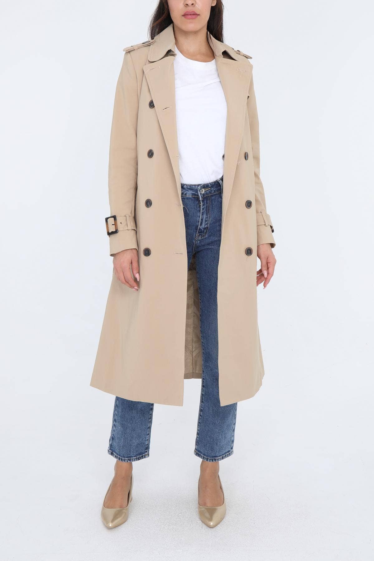 Attentif Paris - Wholesale Trench Coat - Women's - Long trench coat with cotton belt7