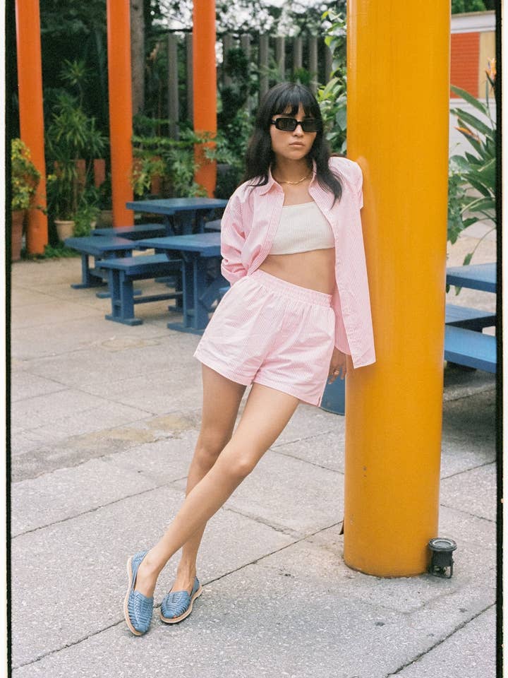 Mexas EU - Wholesale Muiltjes - Dames - AÑIL - Blauwe leren huaraches1