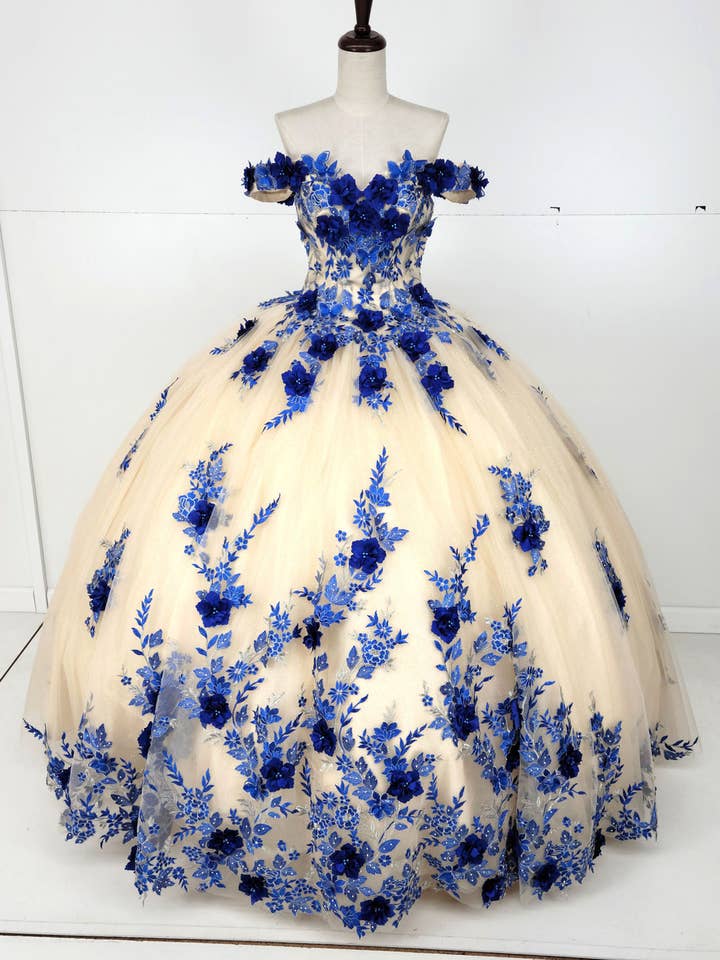 Chicas - Wholesale Dress - Women's - Off the Shoulder Nude Quinceanera Dress CHF3111