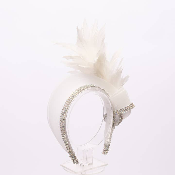 KaKyCo - Wholesale Fashion Headband - Women's - Feather, Rhinestone, Crinoline Embellished Headband | AJ849H17