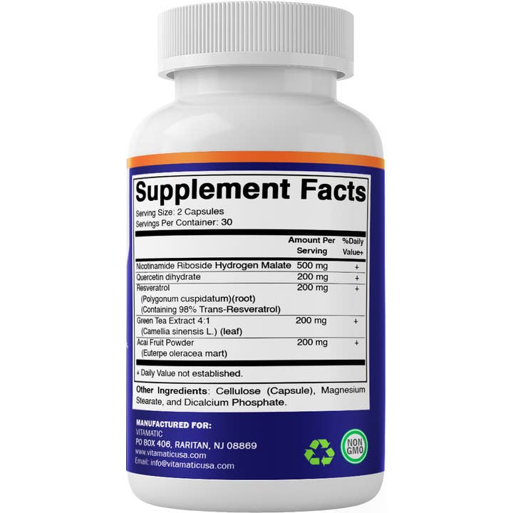 Vitamatic - Wholesale Oral supplement/vitamin - Vitamatic NAD Nicotinamide Riboside Supplement 1300mg 60 Ct7