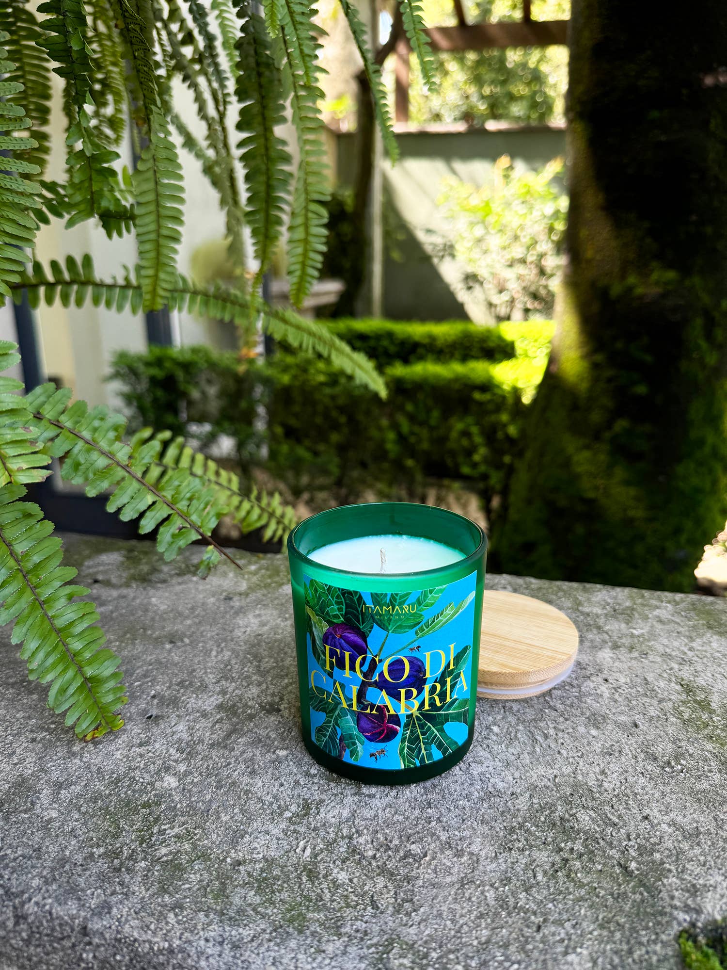 ITAMARU - Vente Bougie en bocal - Bougie parfumée à la cire de soja FICO DI CALABRIA (parfum figue boisée)1