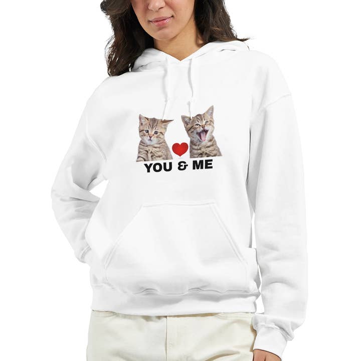 `You & Me`, Favorite Cats - Stylish hoodi with cat pattern for wholesale by Picatshirt