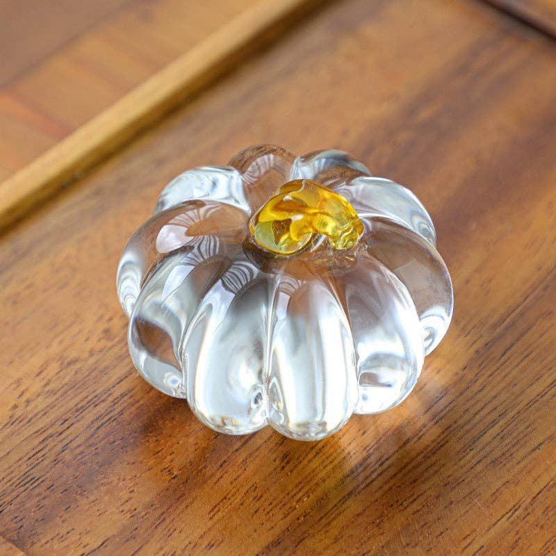Gohobi （We cover U.S. import duties） - Wholesale Decorative Tabletop Object - Gohobi Pate de Verre Pumpkin Halloween Glass Ornament Teapot Lid Stand Paperweight25