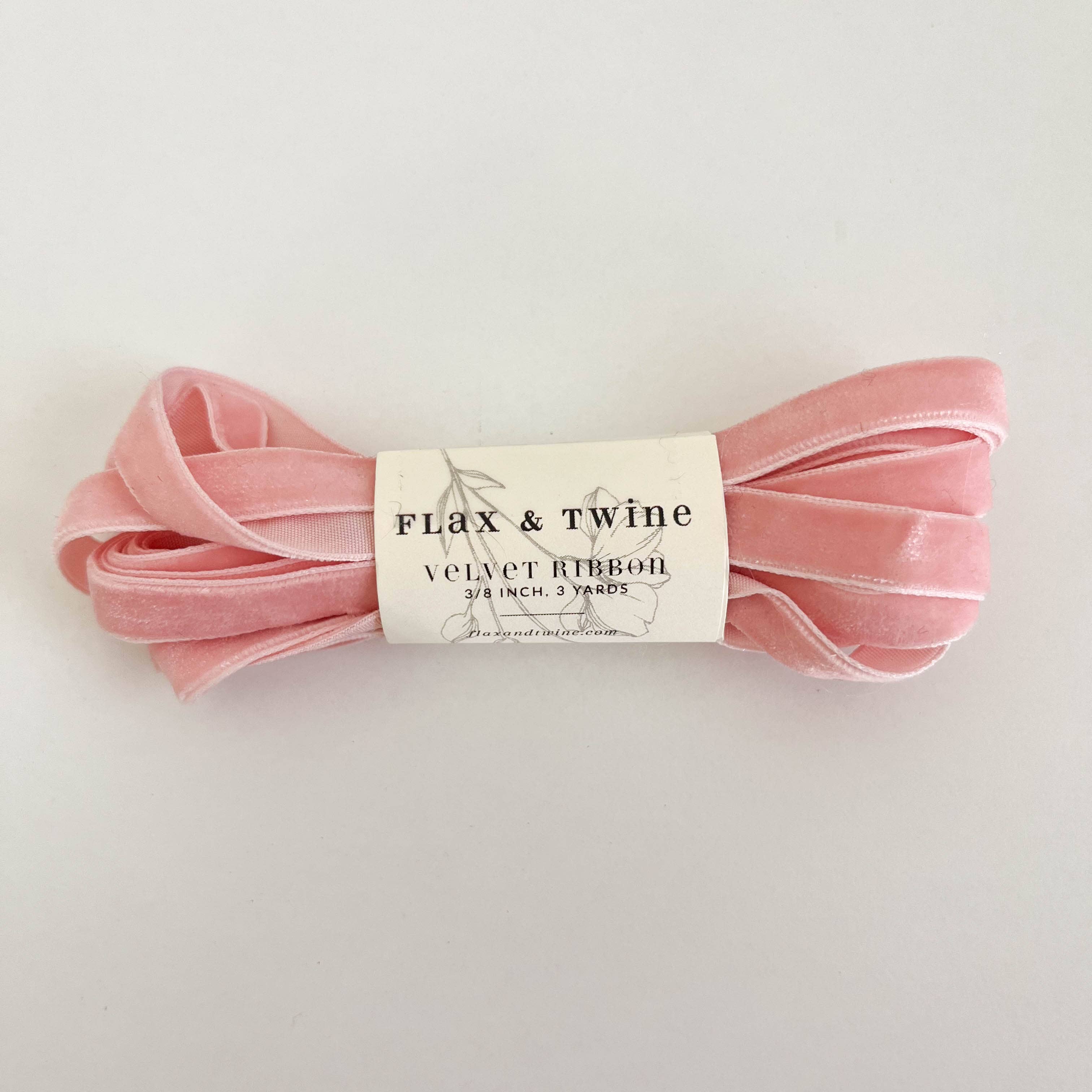 Flax & Twine – wholesale Ribbon – Gift wrapping – Flax & Twine 3/8" Velvet Ribbon - 3 Yards12