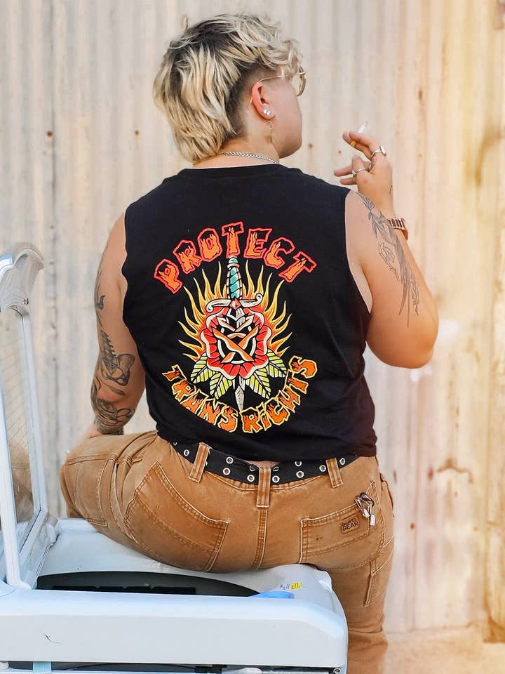 Protect Trans Rights Tank Top for wholesale by Seventh Eclectic