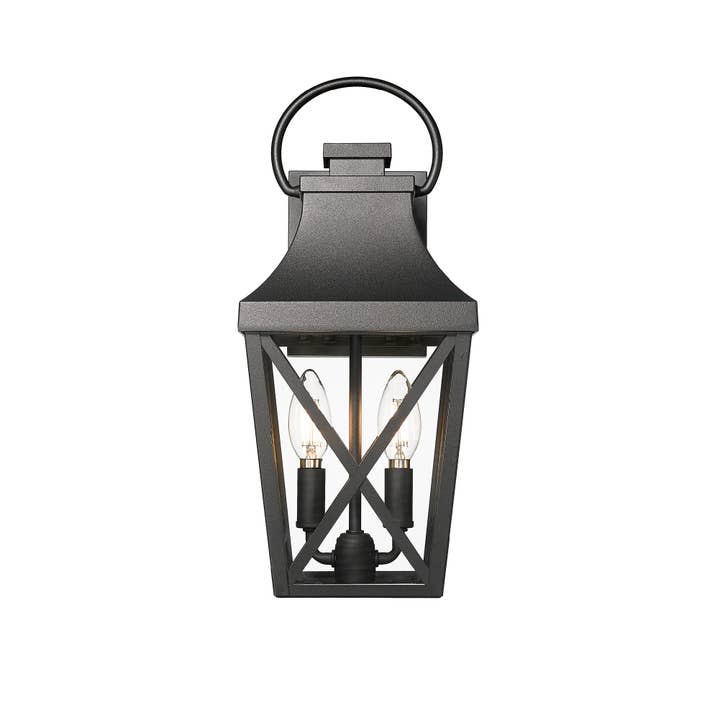 Paris Loft Inc - Wholesale Outdoor/Lawn Light - Outdoor wall lamp, matte black with transparent glass shade2