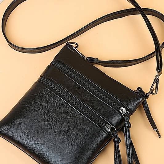 ACCITY - Wholesale Shoulder Bag - Women's - SOFT LEATHER VERTICAL ZIPPER SHOULDER BAG_CUAB0033