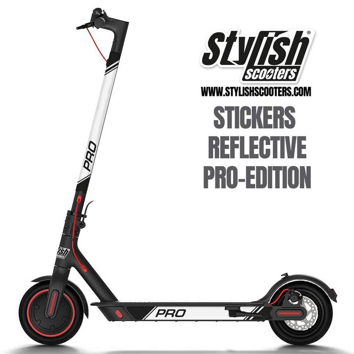 Stylish Scooters – wholesale Sticker – Vinyl for Electric Scooter Xiaomi M365 Reflective Pro White