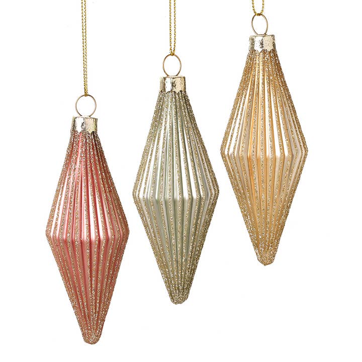 PALE METALLIC DIAMOND SHAPE BAUBLE MIX for wholesale by Heaven Sends