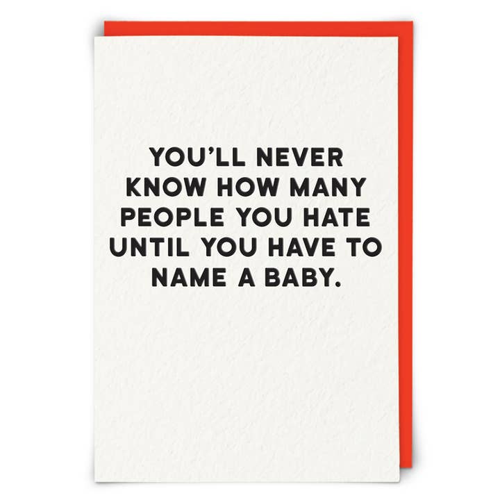 Baby Name Greeting Card for wholesale by Redback Cards UK