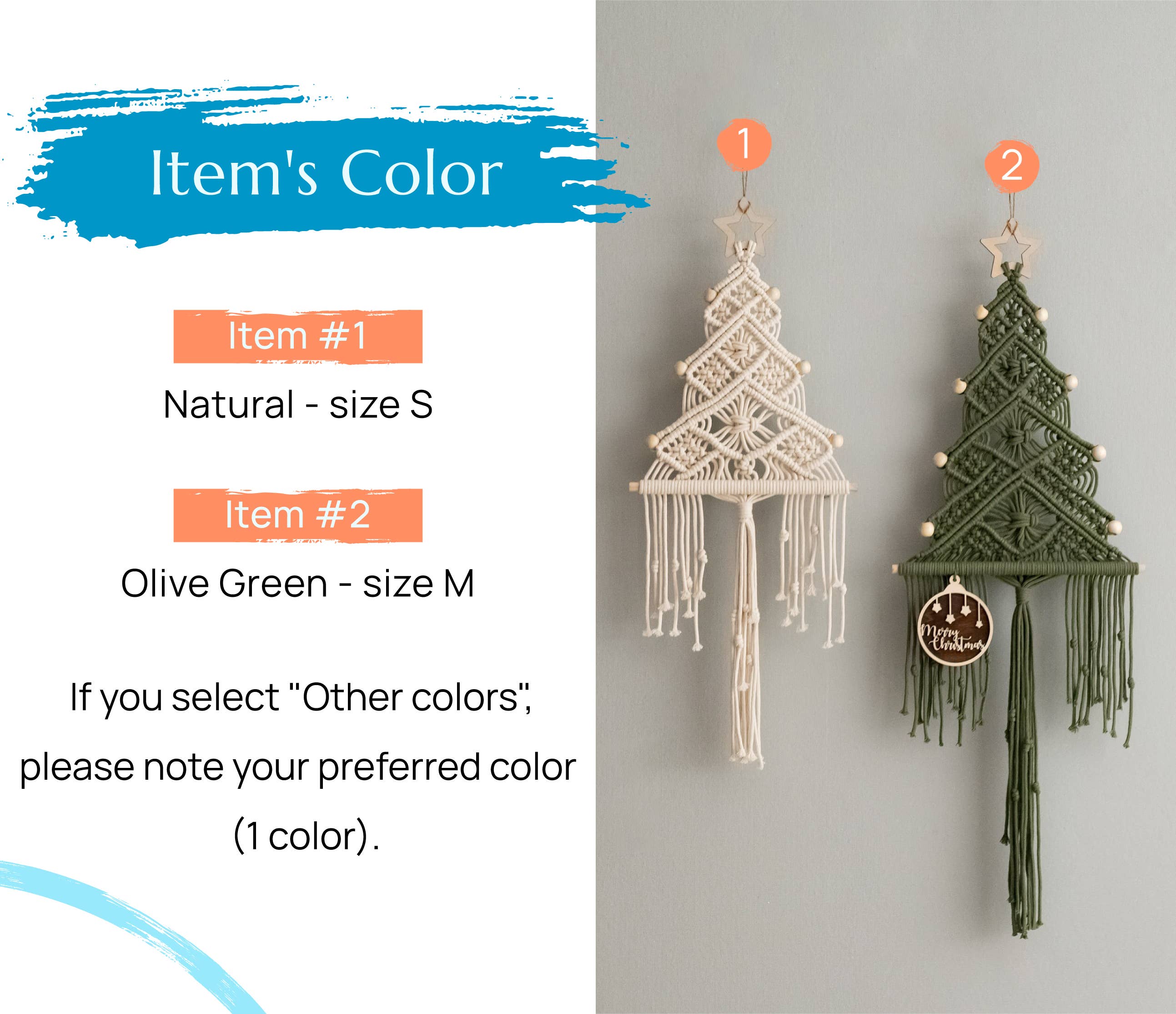BeanDaikon - Wholesale Christmas Decoration - Boho Christmas Tree Wall Hanging - X328