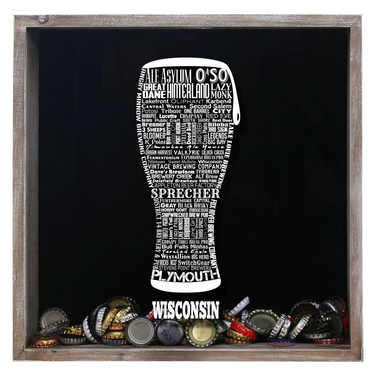 Torched Products – Großhandel 3D-Wandkunst – Cap Collector-Beer Typografie Shadow Box — Farmhouse Antique43