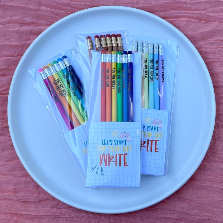 Handmade by Hammero - Wholesale Pencil - Positive Affirmations Pencils, Engraved Pencils Pack3