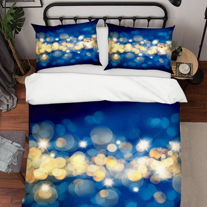 3D Blått Ljus Stjärntäcke Set Sängkläder Set Påslakan Örngott SF79 för wholesale av Jess Art Decoration