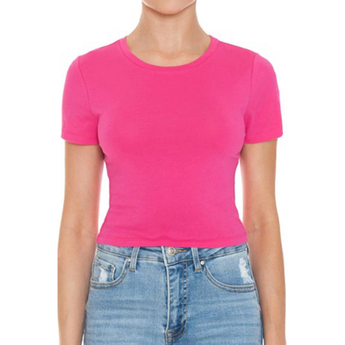 UP CLOTHING - Vente T-shirt – femme - T-SHIRT COURT À MANCHES COURTES ET COL ROND6