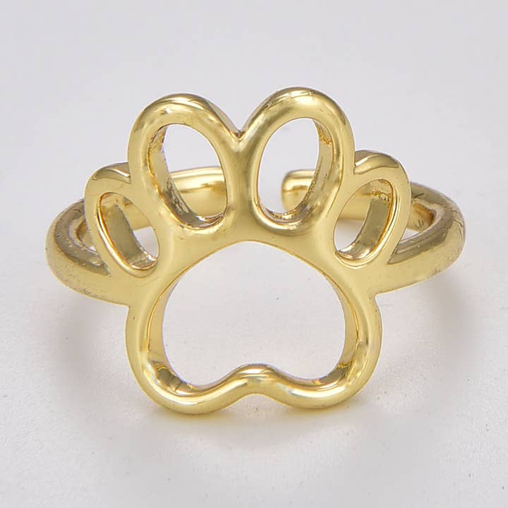 Paw Print Ring, Gifts for Pet Lovers, Adjustable Ring, RG146 for wholesale by Beads Creation