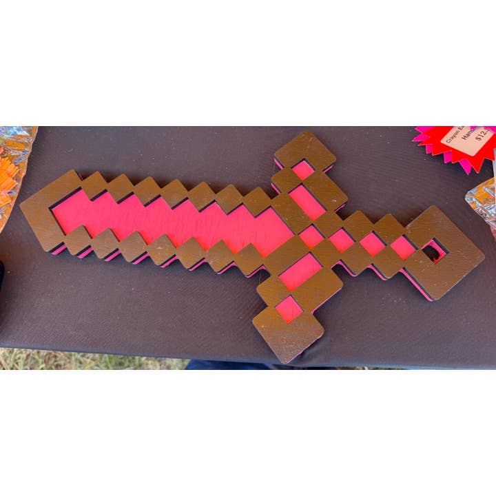 Crayon Eater Designs - Vente Jouet en bois – enfant - Épée, style Minecraft1