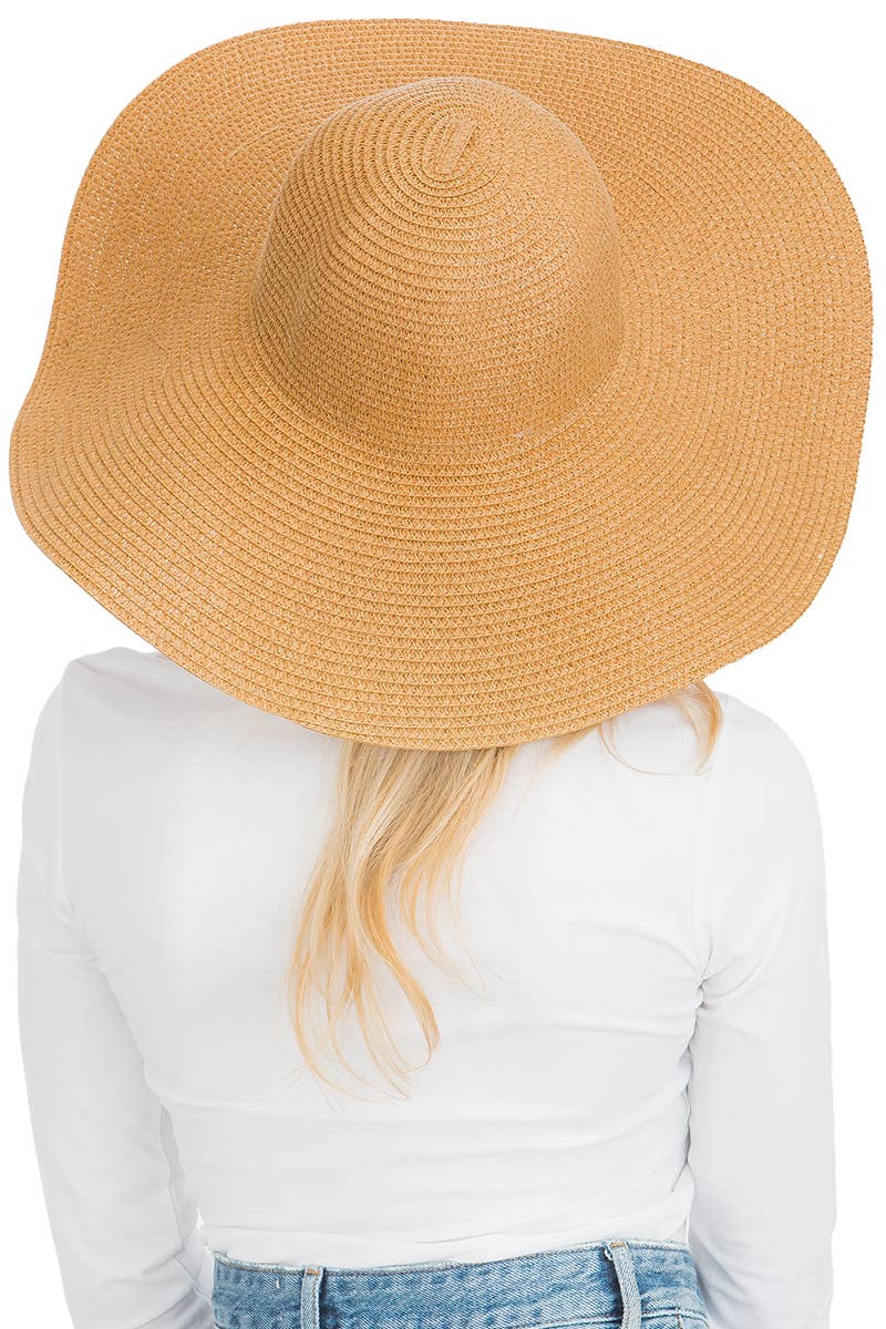 Cap Zone - Venta al por mayor Sombrero de paja - Mujer - Sombrero de sol de paja con tejido apretado, color sólido y ala ancha flexible65