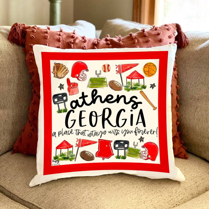 Happy By Rachel, LLC - Wholesale Throw/Decorative Pillow - Athens, GA Multi-Sport Double Sided Pillow 0