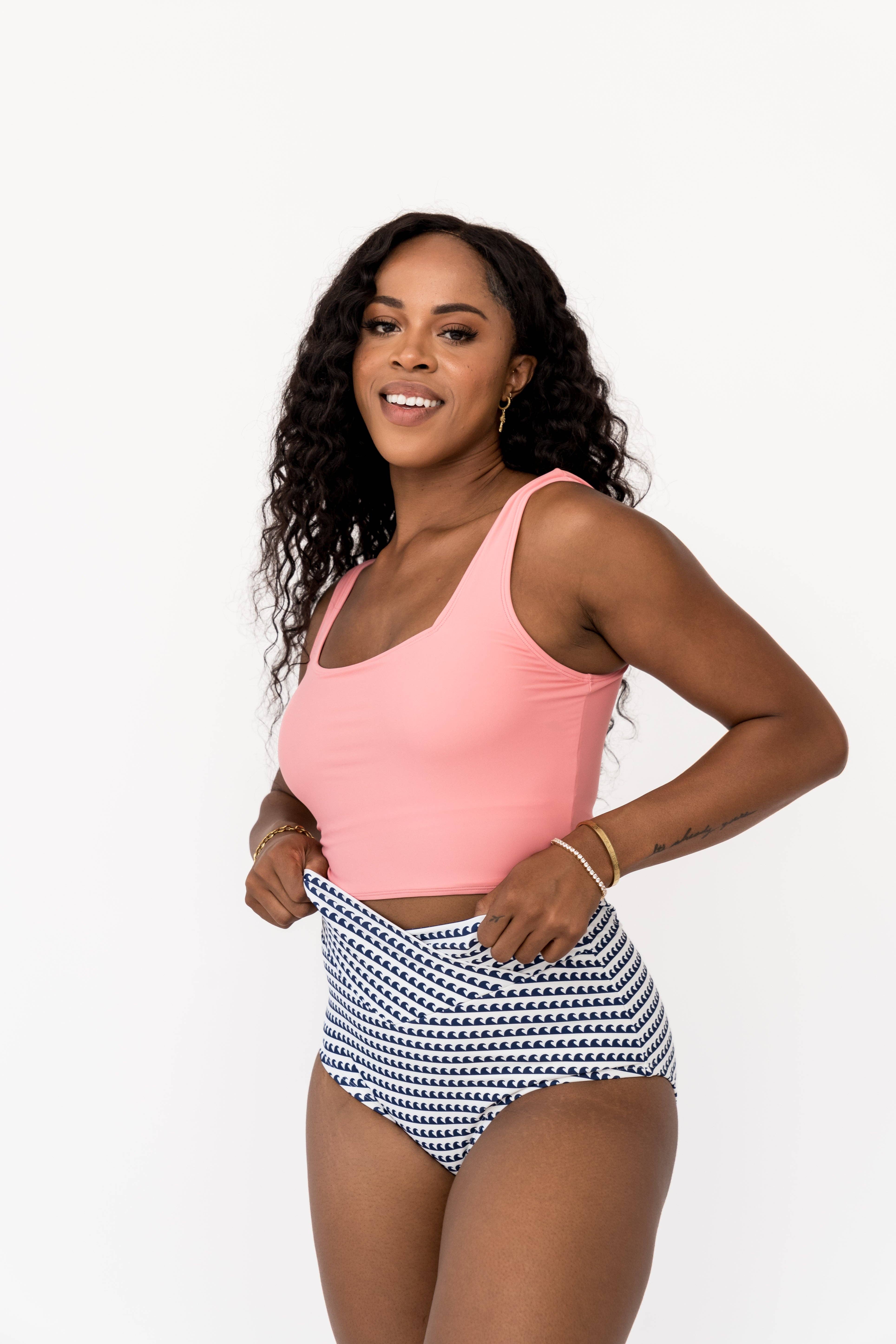 Coral Reef Swim - Wholesale Swim Top - Women's - Seaside Pink Square Neck Swim Top