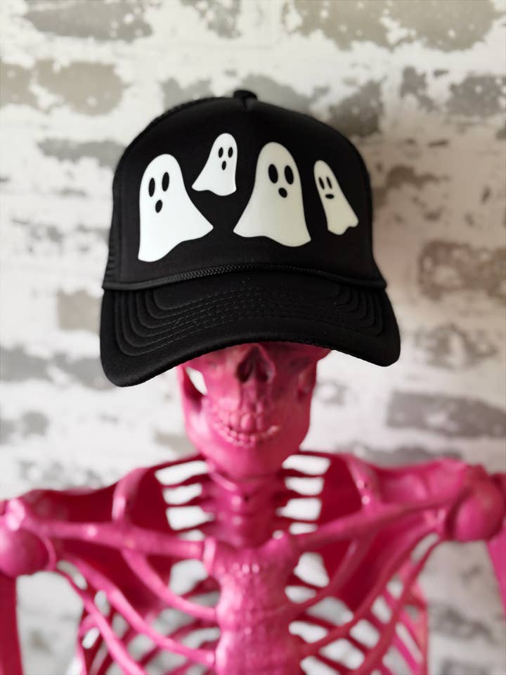 Ghosted Trucker Hat – Spooky Halloween Snapback for wholesale by The Maximalist Boutique