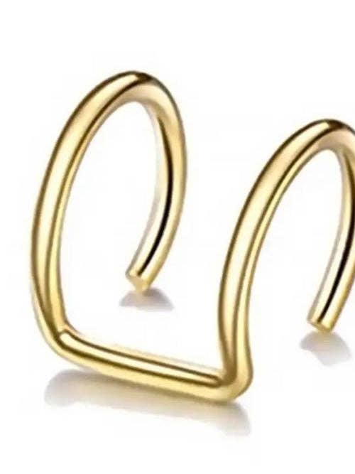 Double Spiral Gold nose ring fake nose ring no piercing required for wholesale by Ava’s Accessory Box