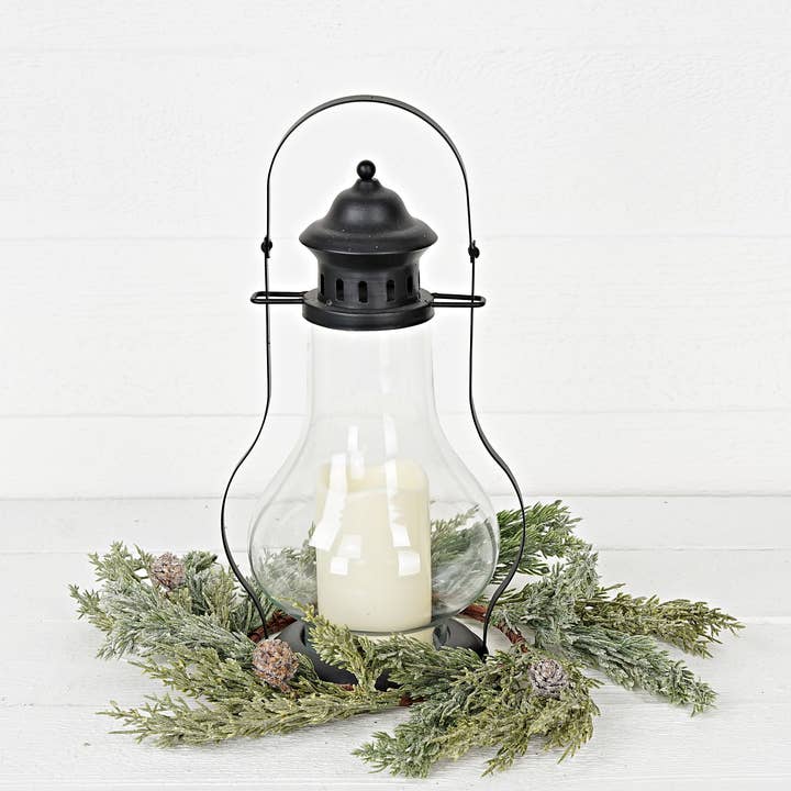 Holiday Depot Inc. - Wholesale Wreath - ISB75332- 14in Icy Sparkled Cedar Pine Wreath4