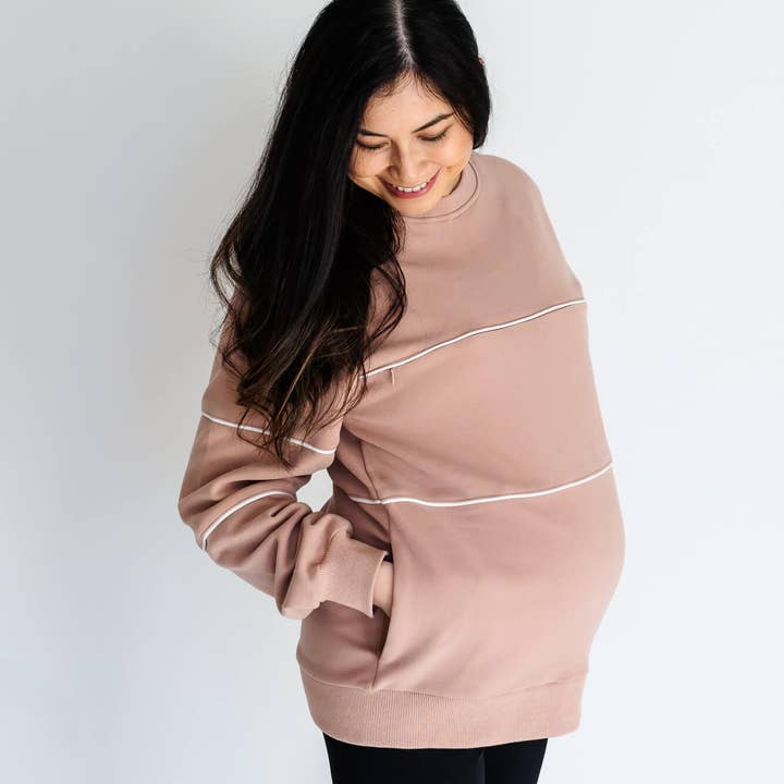 Le sweat-shirt d'allaitement chaud à fermeture éclair pour la vente par Joyleta