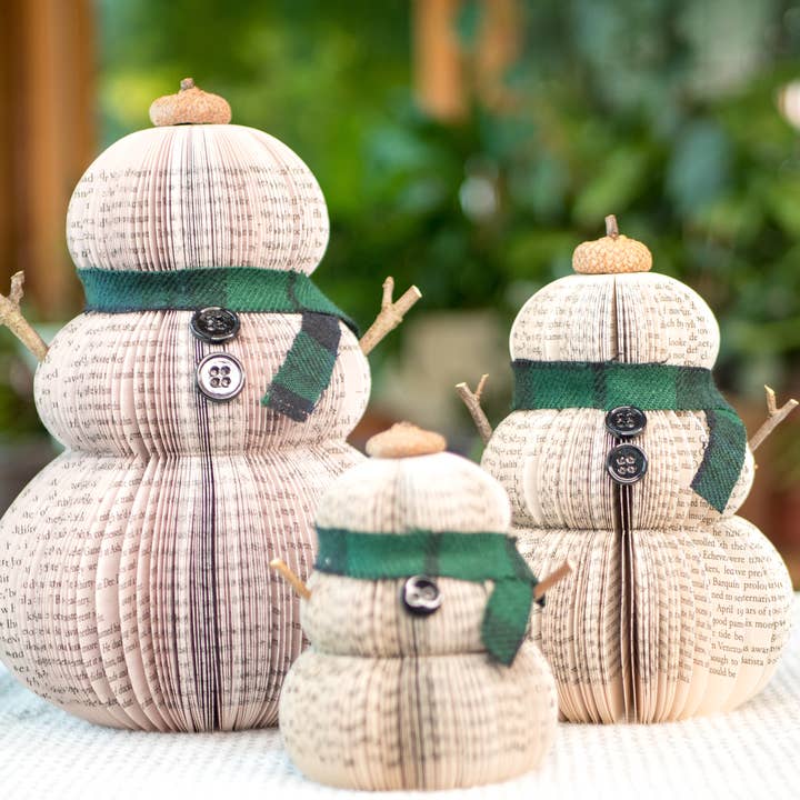 Root To Vine – wholesale Christmas decoration – Christmas Decor Book Snowman-Handmade Holiday Book Gift8