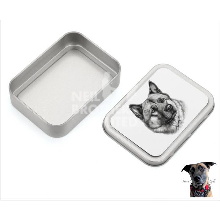 Storms Style - Wholesale Pet Treat Jar - Dog - Black and Grey Small Dog Metal Treat Tin - lots of breeds4