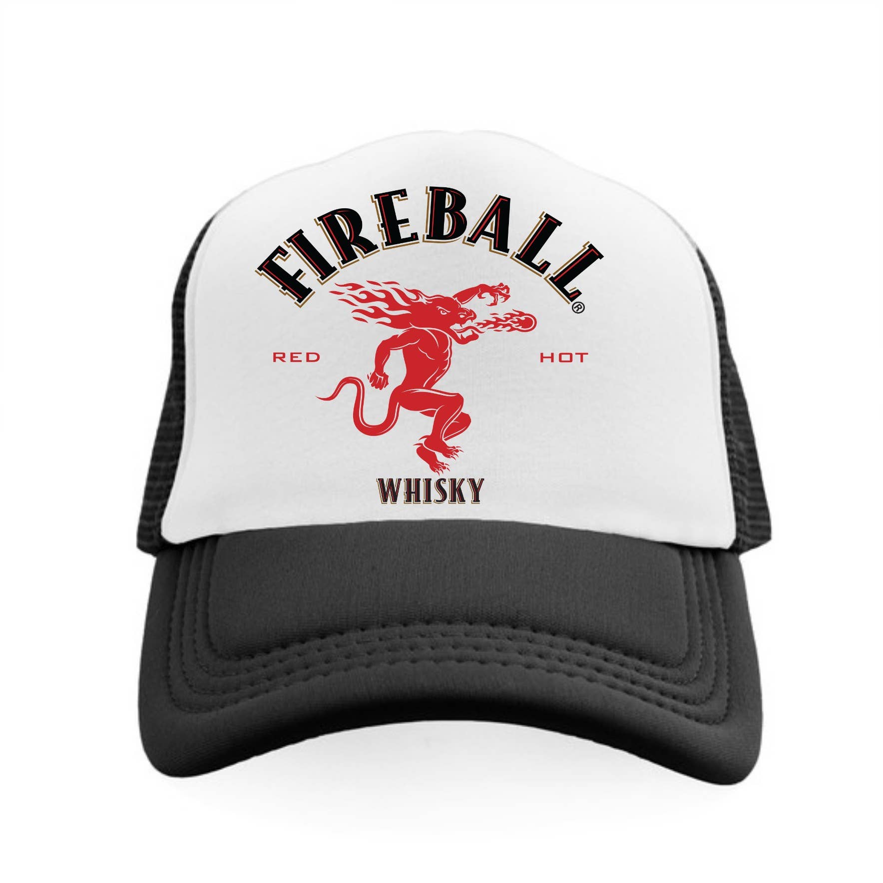 Wholesale Fireball Whiskey Vintage Trucker Hat cap unisex for your store -  Faire