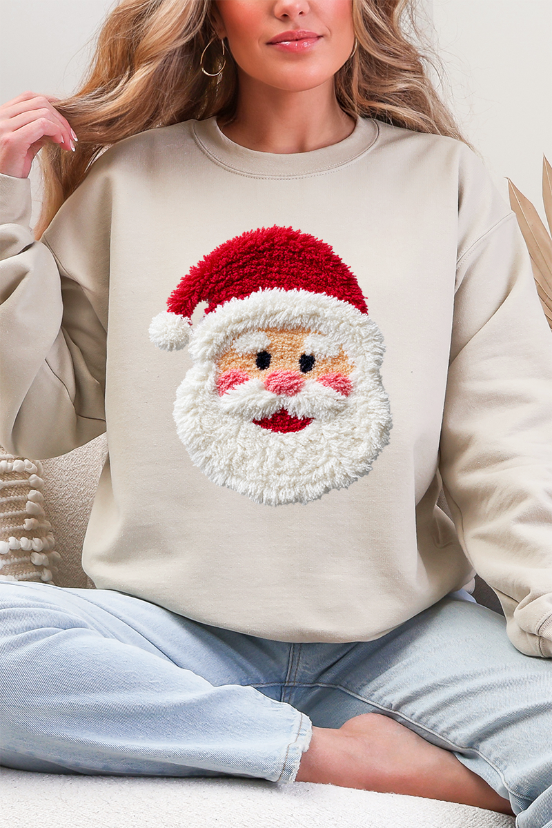 Wholesale Accessory Market - Wholesale Graphic Sweatshirt - Women's - Faux Yarn Stitched With Cheer Santa Heavy Blend Crew Sweatshirt5