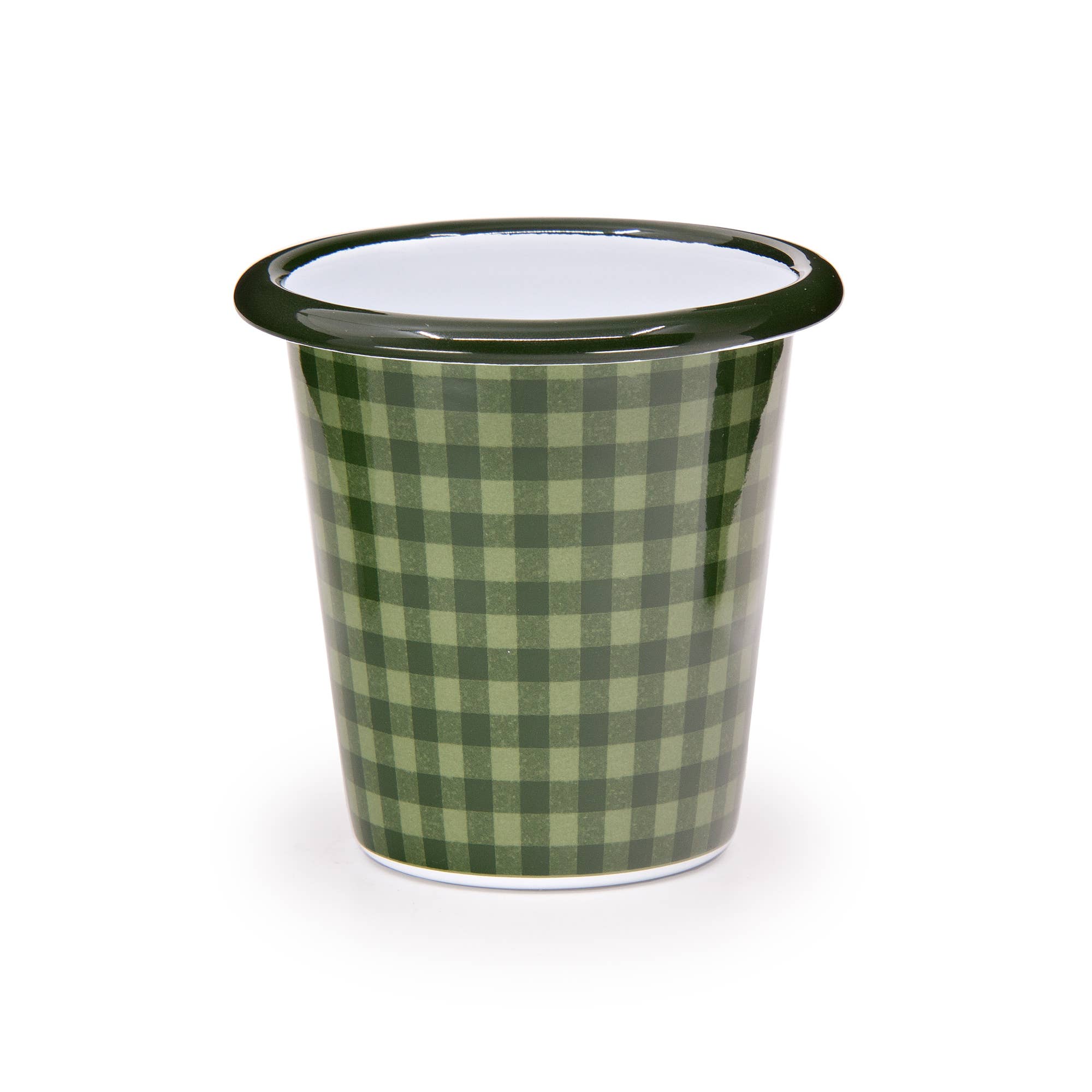 Crow Canyon Home - Wholesale Drinking Glass/Cup - Max Humphrey x CCH Plaid Enamelware 10 oz Short Tumbler0