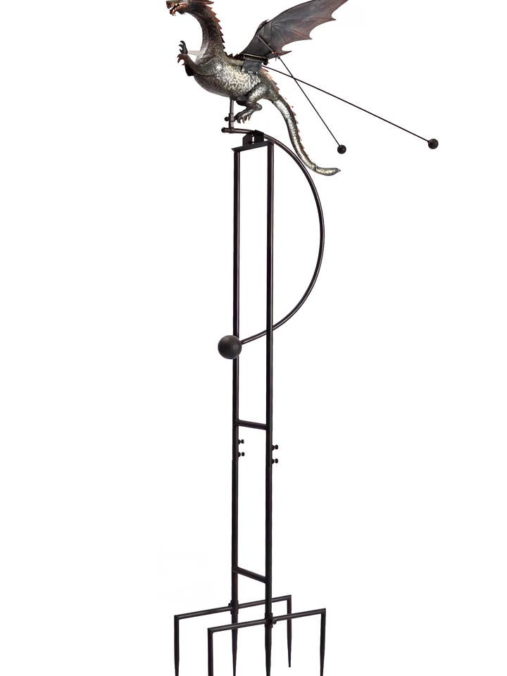 Rustic Metal Big Flying Dragon Rocker Stake for wholesale by Continental Art Center