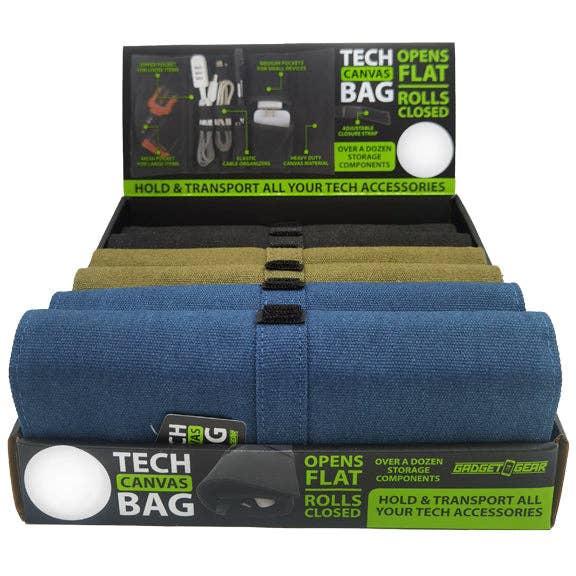Novelty Brands - Wholesale Pouch - Unisex - Gadget Gear Tech Canvas Flat Roll Storage Bag - 6/Display3