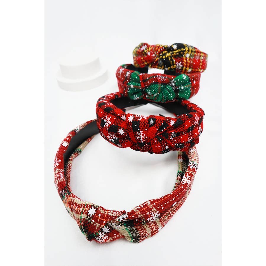 MIX COLOR Christmas Theme Knotted Headbands for wholesale on Faire
