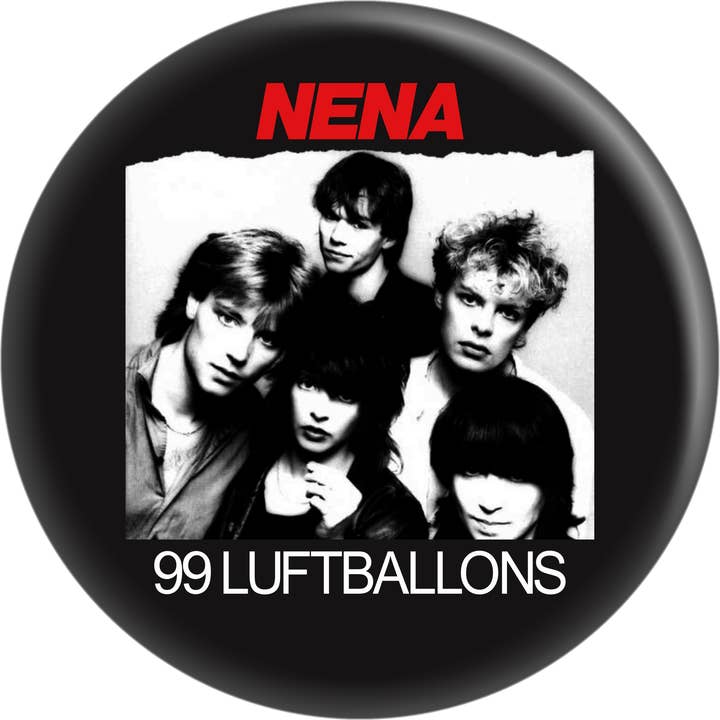 Pin-on Button - 1.25 Inch - Nena - "99 Luftballons" Art for wholesale by Square Deal Recordings & Supplies