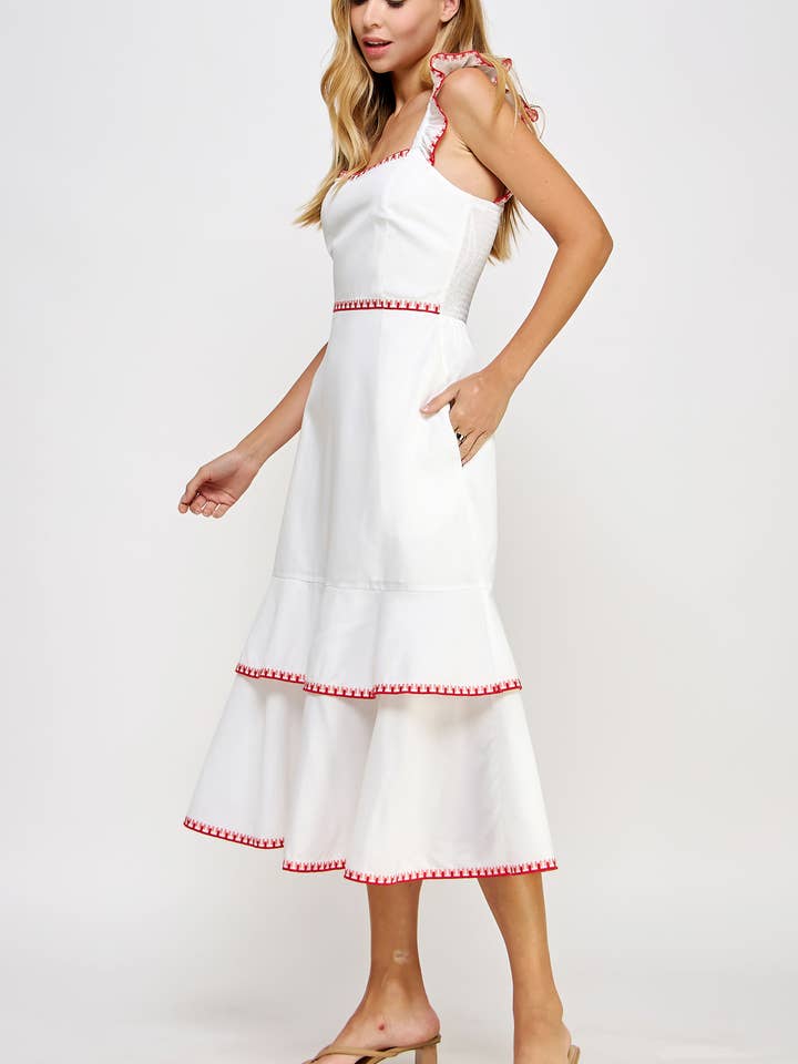 Abito midi con ricamo a strati per la vendita all'ingrosso da parte di Strut & Bolt