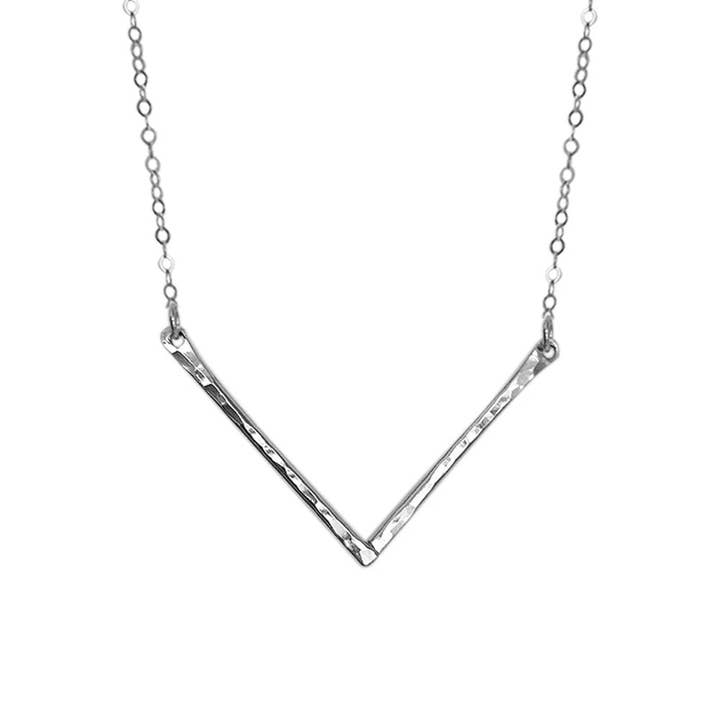 Chevron Pendant Necklace - Sterling silver for wholesale by Strut Jewelry