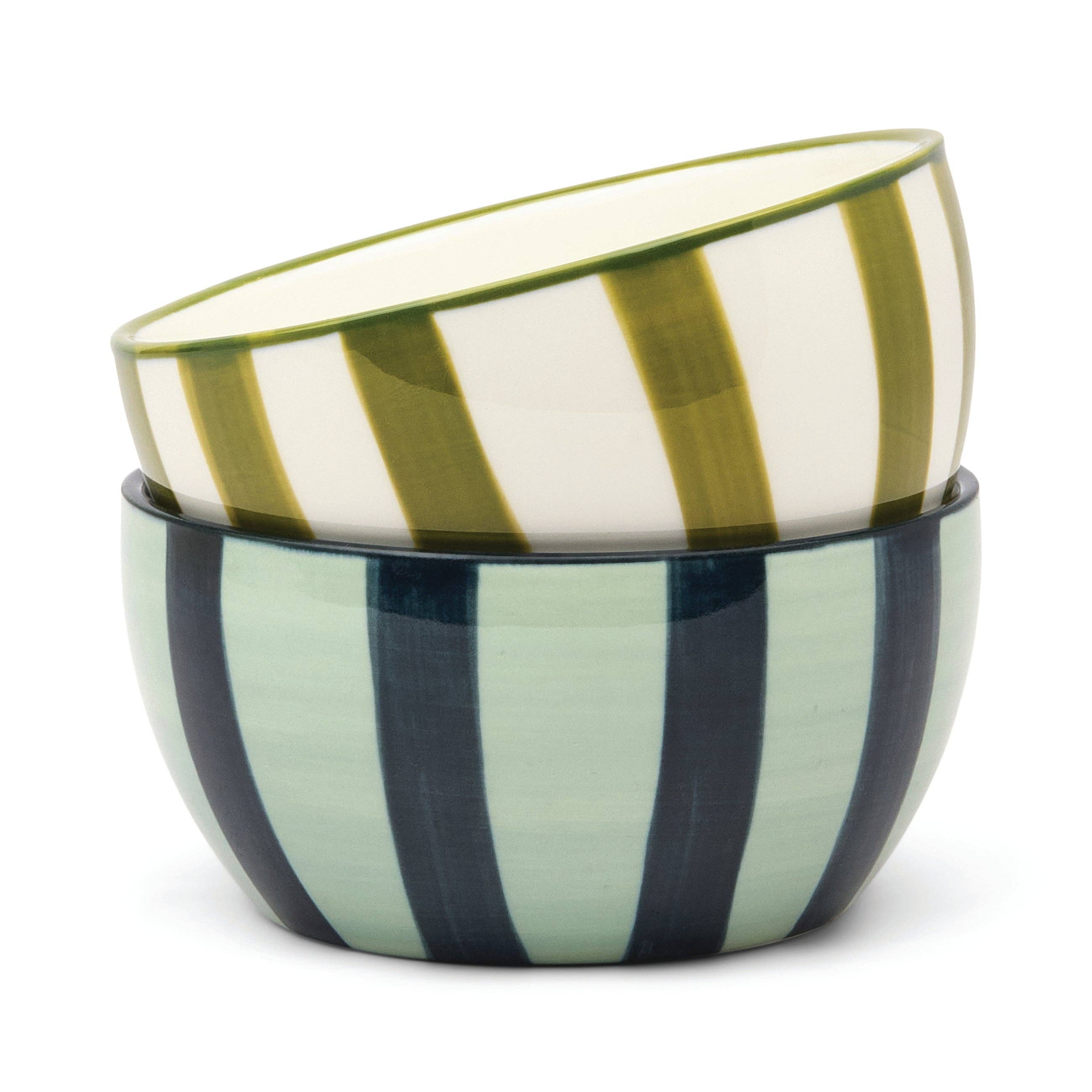 Designworks Collective – wholesale Condiment/dip bowl – The Bella Dipping Bowls - Set of 2 - Olive & Blue2
