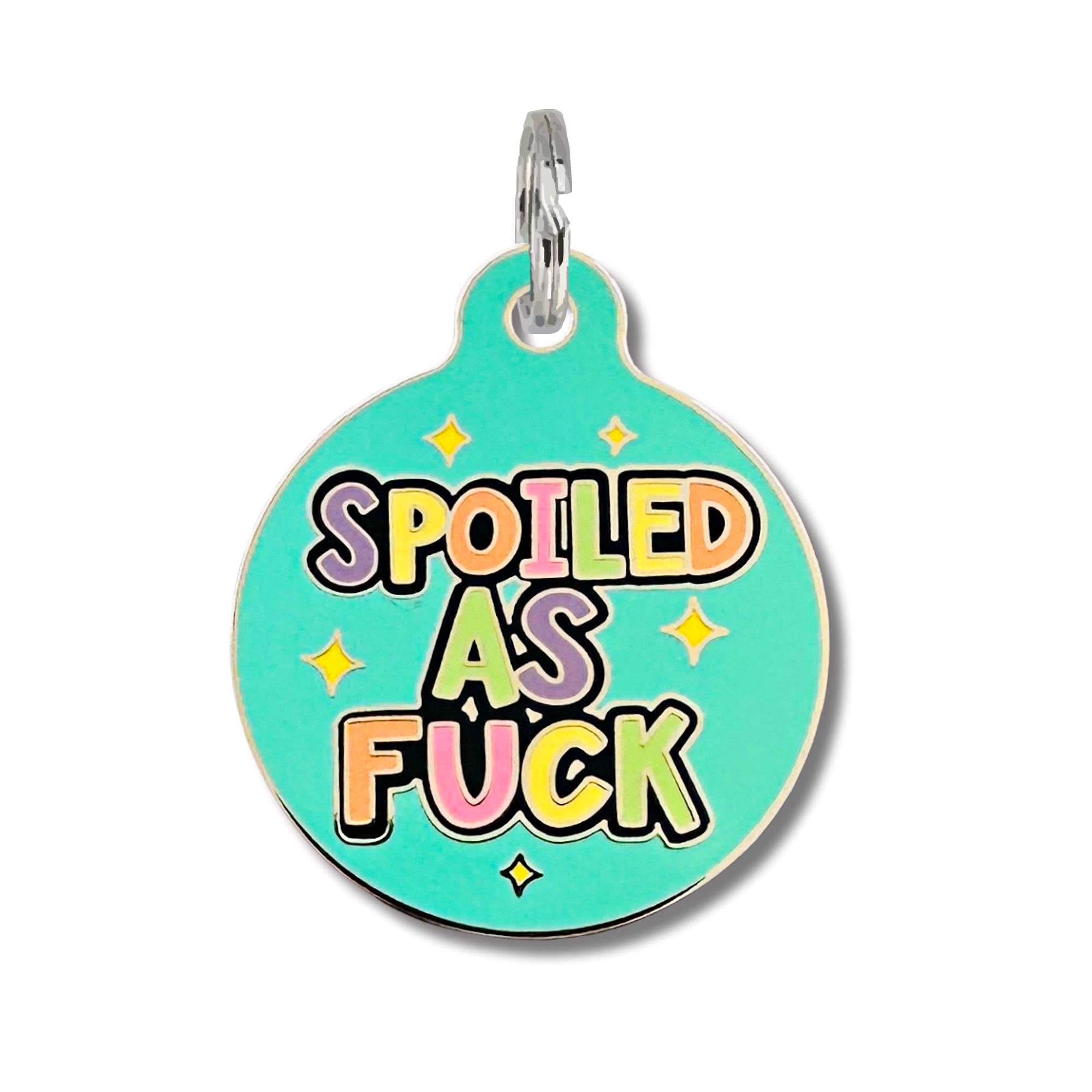 Bad Tags - Wholesale Pet Identification Tag - Cat/Dog - Personalized Dog ID Tag w/ Scannable Code - Spoiled As Fuck