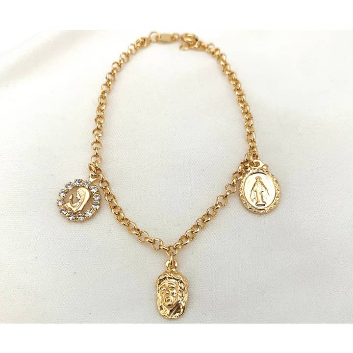 Housegoldjewelry - Wholesale Charm/dangle bracelet - Religious Bracelet, Jesus Christ Charm Bracelet, Our Lady of5