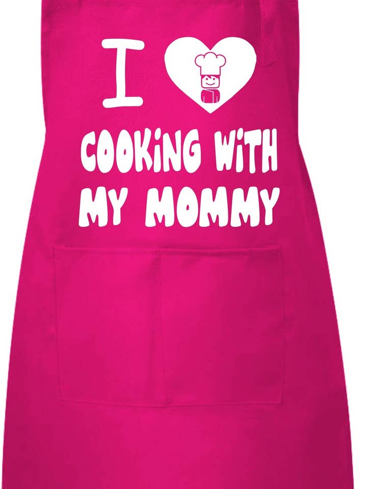 I Love Cooking with My Mommy Childs Baking Cooking Apron for wholesale by Print4U