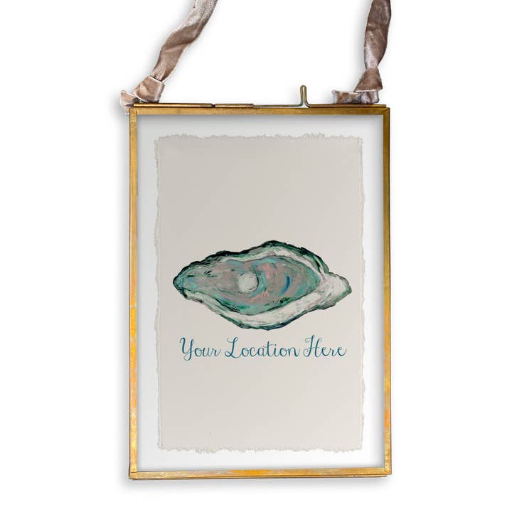 French Graffiti - Wholesale Tea Towel - Aqua Oyster with Location13