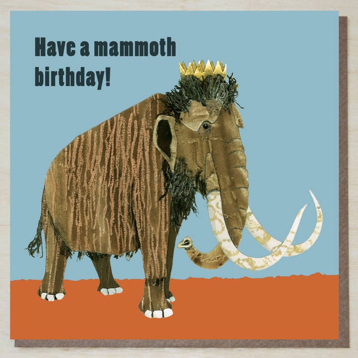Mammoth Birthday Card for wholesale by Windsock Press