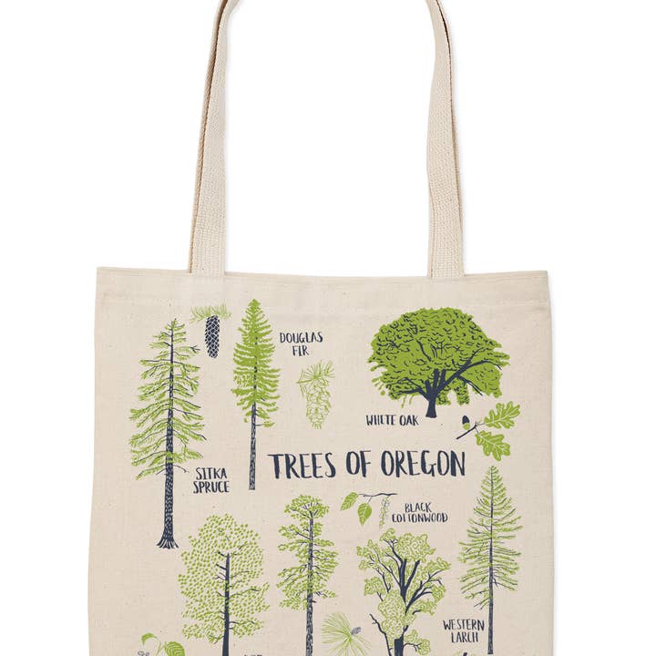 Field Guide Tote: Trees of Oregon for wholesale by Claudia Pearson