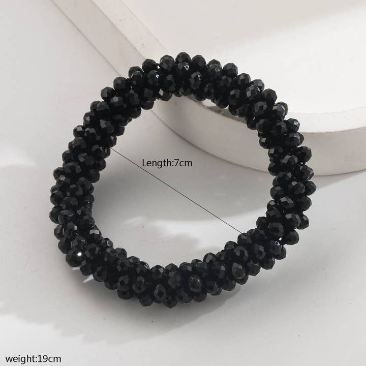 ACCITY - Wholesale Hair Tie - Dopamine Crystal Beaded Hair Tie Bracelet_CWAJE059063