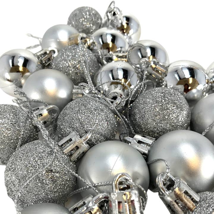 Pinnacle Peak Trading Lot de 24 boules argentées de 1 pouce pour la vente par Pinnacle Peak Trading