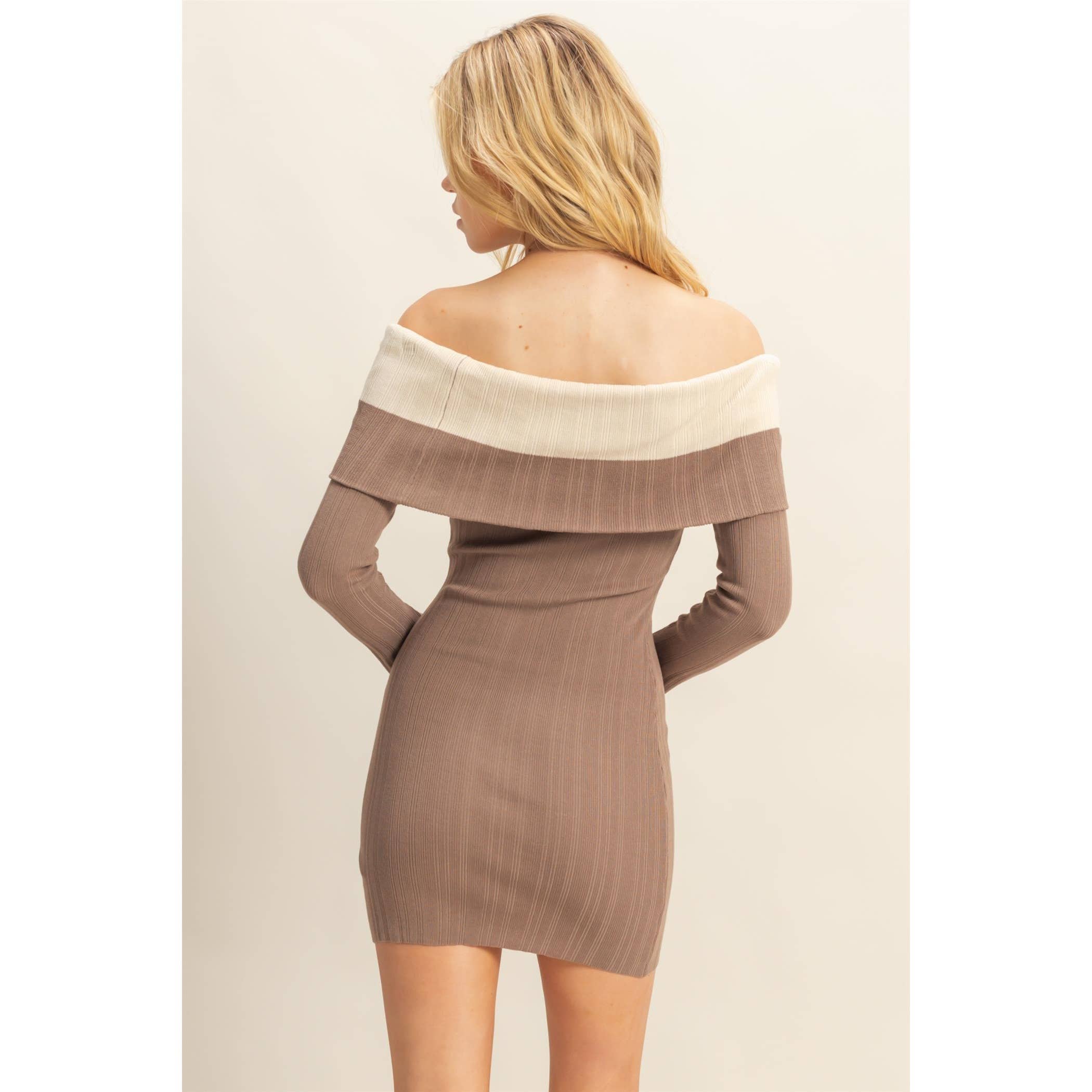 HYFVE - Vente Robe – femme - Robe de soirée plissée bicolore à épaules dénudées2